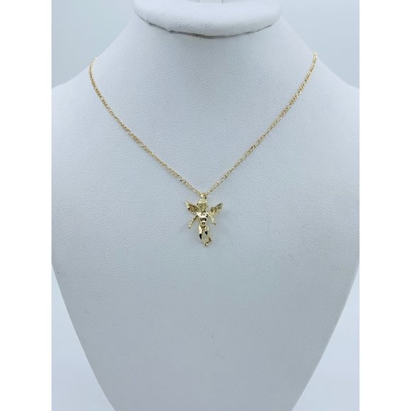 ❤️ 10k gold pendant Angel and necklace❤️